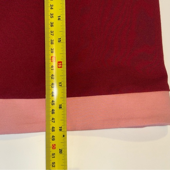 🔥SALE Anthropologie "Hutch Milan" Color Blocked Mini Wine & Pink Skirt 4 - Picture 6 of 10